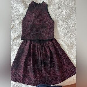 Torn by Ronny Kobo Black and Burgundy Knit set
